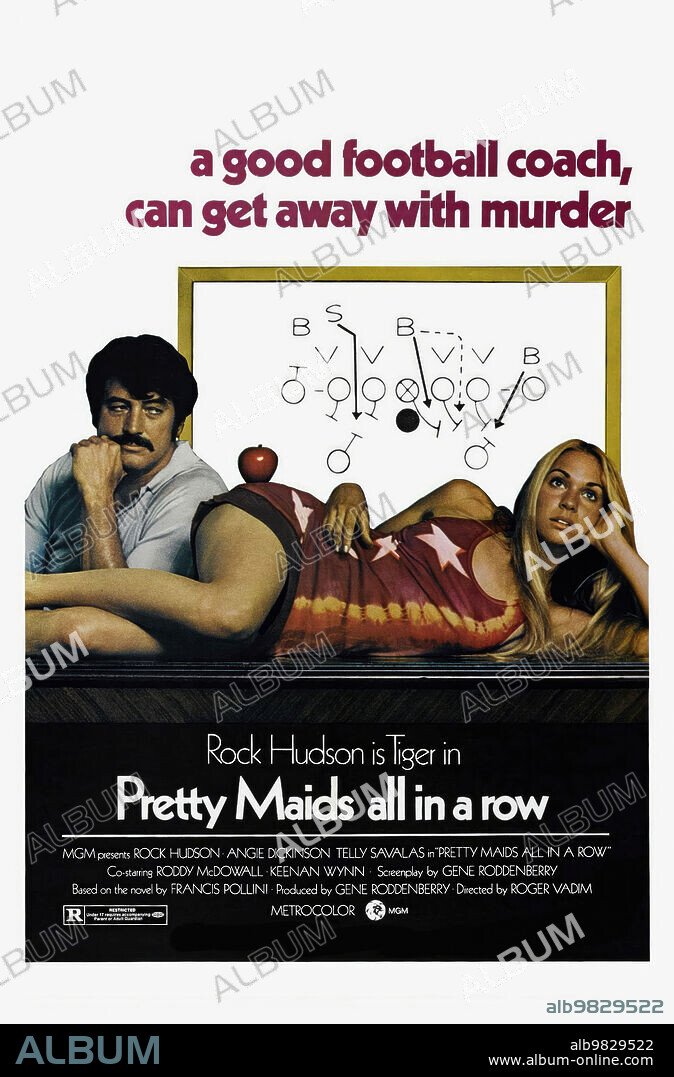 Poster de QUERIDO PROFESOR, 1971 (PRETTY MAIDS ALL IN A ROW), dirigida por ROGER VADIM. Copyright M.G.M.