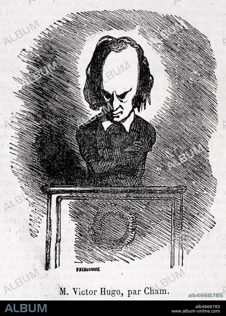 Portrait caricature de Victor HUGO (1802-1885) par CHAM (1819-1879). Credit: Collection KHARBINE-TAPABOR.