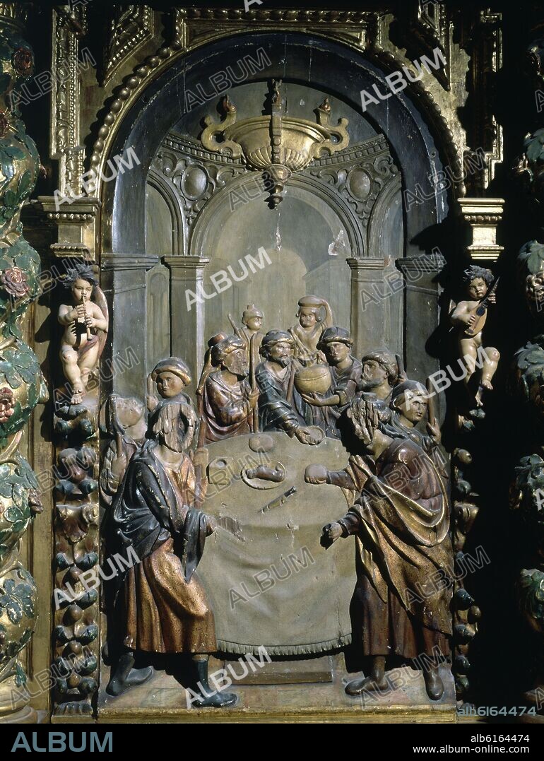 PEDRO ROLDAN 1624-99 BERNARDO SIMON PINEDA. DETALLE DEL RETABLO DEL MURO DERECHO DEL SAGRARIO DE LA CARTUJA DE JEREZ DE LA FRONTERA - SIGLO XVII.