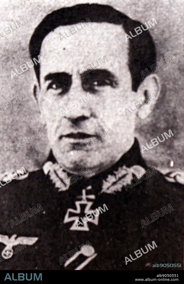 Photographic portrait of Agustín Muñoz Grandes (1896-1970) a Spanish general, politician, vice-president of the Spanish Government, and minister. Dated 20th Century.