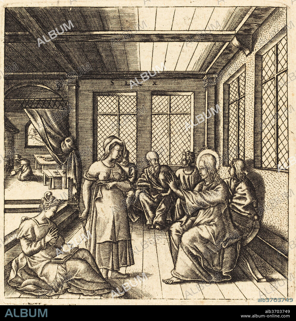 LéONARD GAULTIER. Christ in the House of Mary and Martha. Dated: probably c. 1576/1580. Medium: engraving.