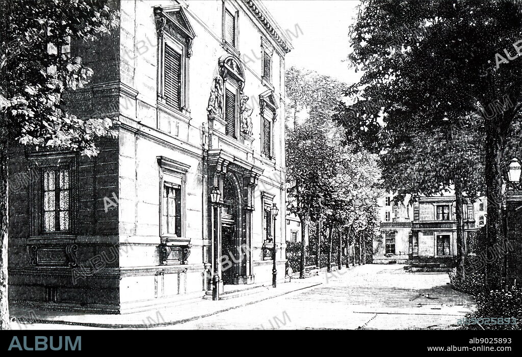 Illustration depicting the exterior of the École Normale Supérieure, Paris, where Louis Pasteur as Director of Scientific Studies. Louis Pasteur (1822-1895) a French biologist, microbiologist and chemist renowned for his discoveries of the principles of vaccination, microbial fermentation and pasteurisation. Dated 19th century.