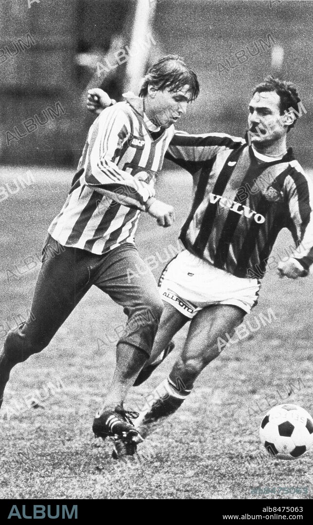 GÖTEBORG 1983-03-29.. Glenn Schiller IFK Göteborg och Kenth Tapper GAIS. *** Local Caption *** GP Foto: Magnus Gotander / Kamerareportage / TT / Kod: 2524.