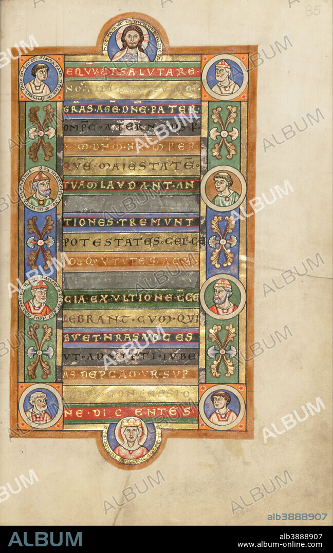 UNKNOWN. Decorated Incipit Page. Date/Period: Probably 1170s. Folio. Tempera colors, gold leaf, silver leaf, and ink on parchment. Height: 282 mm (11.10 in); Width: 189 mm (7.44 in).
