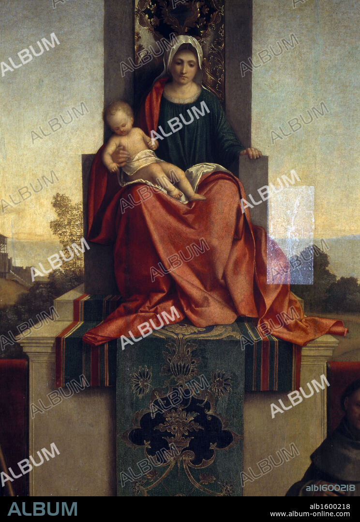 GIORGIO BARBARELLI DA CASTELFRANCO. Madonna Enthroned between the Saints Francesco and Liberale (Detail) by Giorgio Giorgione Veneto,  (circa 1477-1510) Italy,  Parrocchiale Castelfranco.