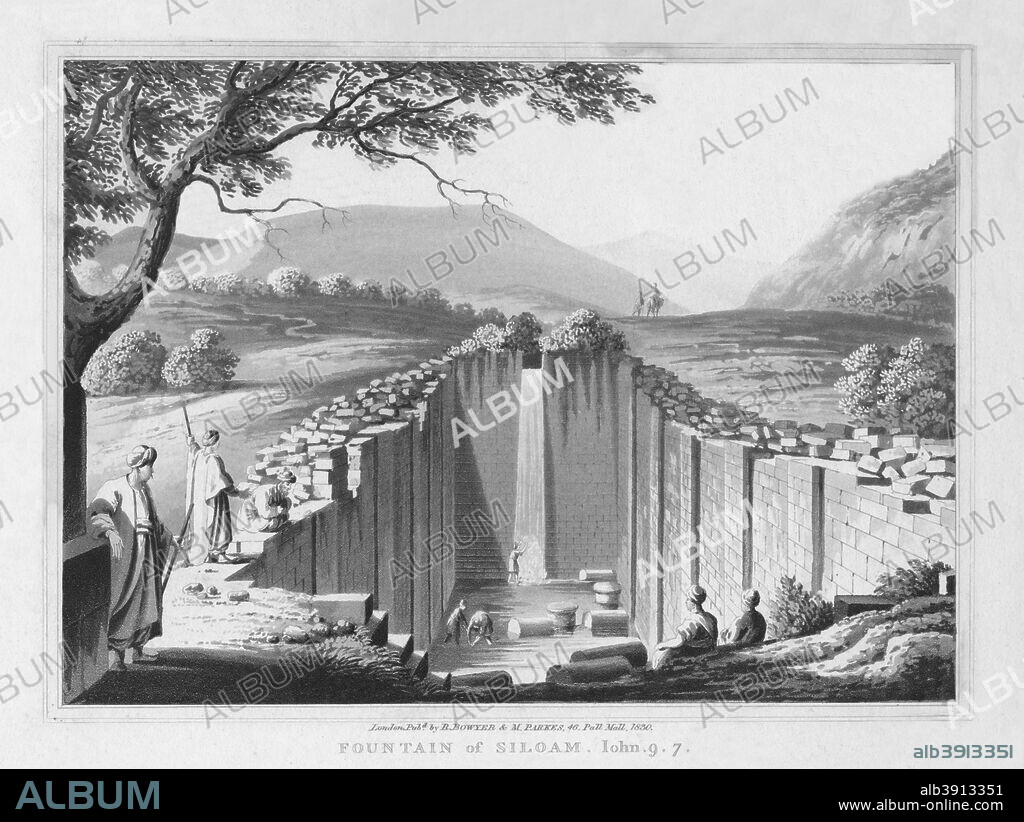 'Fountain of Siloam. John. 9.7.', 1830. From A Series of twenty-four Views illustrative of the Holy Scriptures: Views from Sir Robert Ainslie's celebrated collection of drawings, by Sir Robert Ainslie. [R. Bowyer & M. M. Parkes, London, 1833].