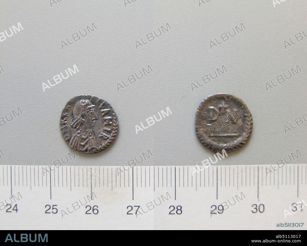 Ruler: Gelimer, King of the Vandals and Alans, 480553, ruled 53034, Mint: Carthage, 50 Denarii of Gelimer from Carthage, 53033, Silver, 1.12 g, 2:00, 14 mm, Made in Carthage, Zeugitana, Vandalic, 6th century A.D., Numismatics.