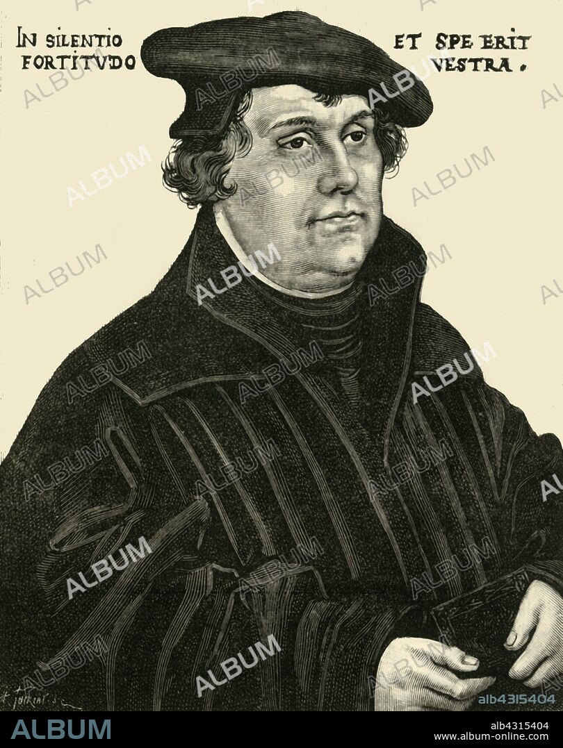 'Martin Luther',  c1520-1530, (1890). Martin Luther, (1483-1546) German professor of theology, composer, priest, monk, and figure of the Protestant Reformation. From "Cassell's Illustrated Universal History, Vol. IV - Modern History", by Edmund Ollier. [Cassell and Company, Limited, London, Paris and Melbourne, 1890].