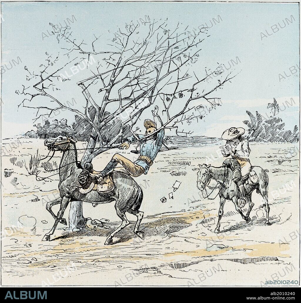 THE South African plains vary in character, some gently undulating, clad with long grass, others more flat, covered with dense bush for miles, without grassâ€”some dotted only with stunted thorns. The travellers have met the mail on the march, and when once the English mail has come, everything else is set aside in order to read the letters from home.