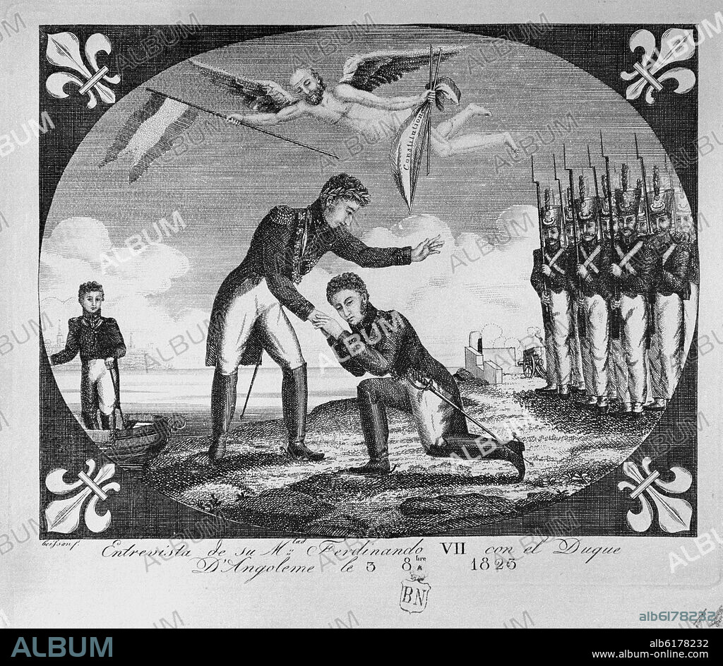 ENTREVISTA DE FERNANDO VII Y EL DUQUE DE ANGULEMA 3/AGO/1823.