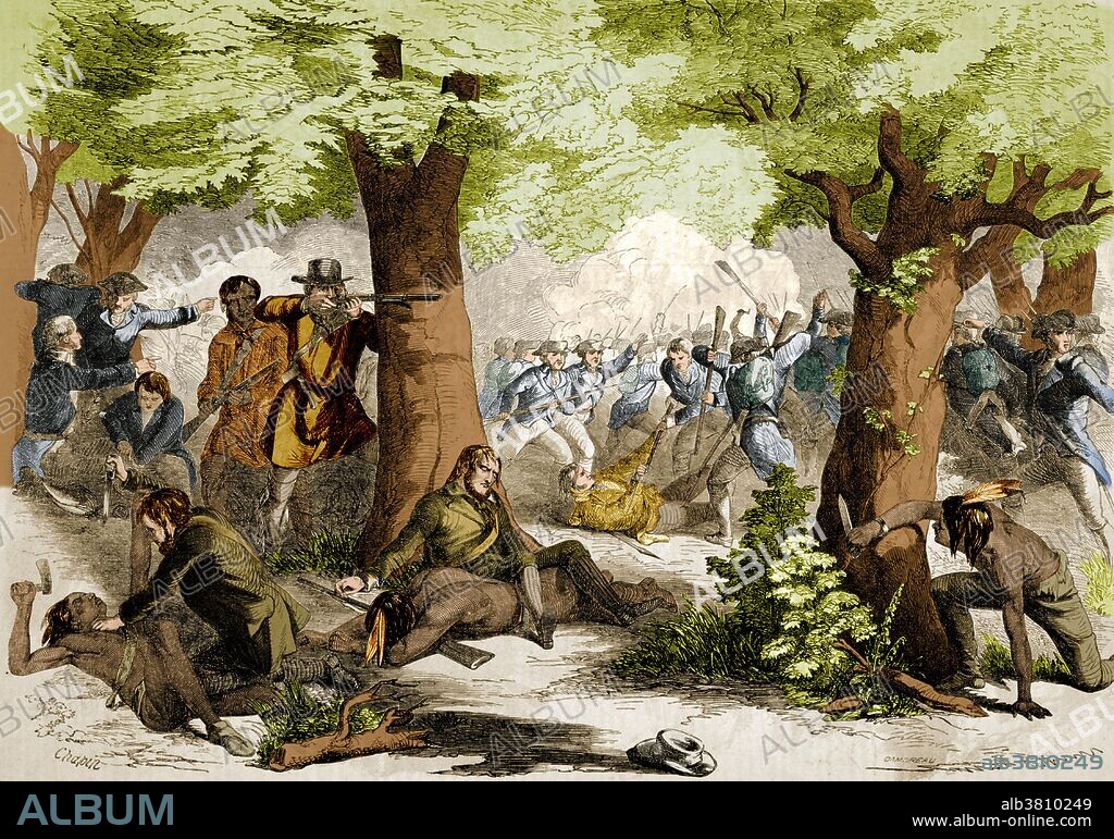 The Battle of Oriskany, fought on August 6, 1777, was one of the bloodiest battles in the North American theater of the American Revolutionary War and a significant engagement of the Saratoga campaign. An American party trying to relieve the siege of Fort Stanwix was ambushed by a party of Loyalists and allies of several Native American tribes. This was one of the few battles in the war in which almost all of the participants were North American: Loyalists and allied Indians fought against Patriots and allied Oneida in the absence of British soldiers. The Loyalist and Indian force ambushed Herkimer's force in a small valley about six miles east of Fort Stanwix. During the battle, Herkimer was mortally wounded. The battle cost the Patriots approximately 450 casualties, while the Loyalists and Indians lost approximately 150 dead and wounded. The result of the battle remains ambiguous because the apparent Loyalist victory was significantly affected by a sortie from Fort Stanwix in which the Loyalist camps were sacked, spoiling morale among the allied Indians. Engraving of General Nicholas Herkimer, commander of the American forces, shown (on the left) giving orders from his saddle which is on the ground after his horse was shot from beneath him.