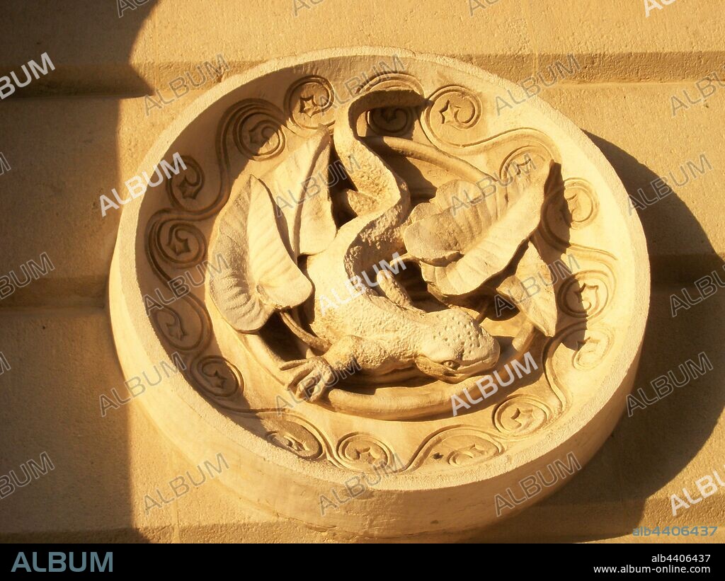 Gaudí salamander in the Parque de la Ciudadela, Barcelona, 1872-1885.