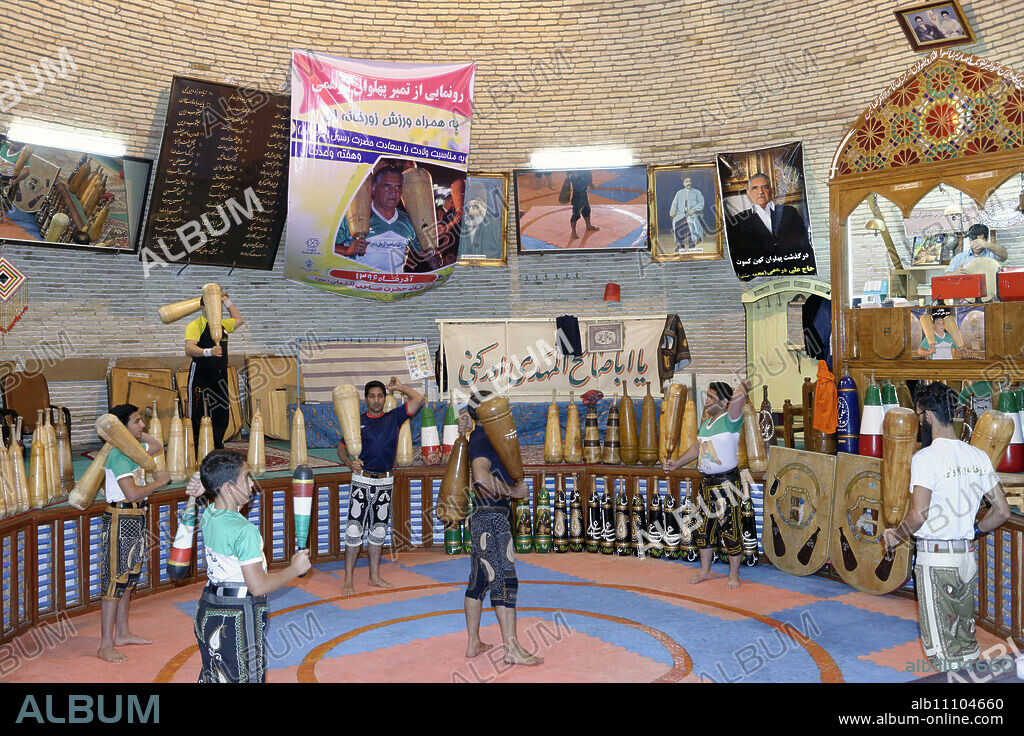 Zurkhaneh, traditional Iranian gymnasium, Yazd city, Iran, Middle East.