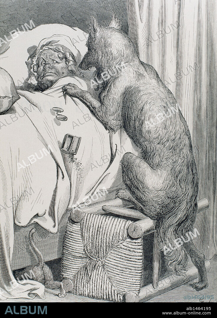 PERRAULT, Charles (Paris 1628-Paris, 1703). French writer. Little Red Riding Hood. Engraving by Gustave Dore .