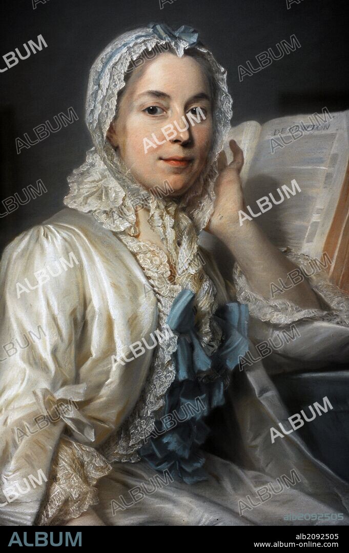 Maurice Quentin de La Tour (1704-1788) retratista rococó francés, que trabajó principalmente con la técnica de la pintura al pastel. "Mademoiselle Ferrand meditando sobre Newton", 1753. El nivel cultural de las mujeres durante la Ilustración francesa fué muy importante. Alte Pinakothek. Munich. Alemania.