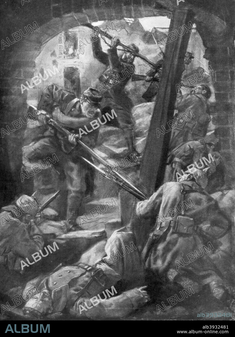 'House to House', Artois, France, 9 May 1915 (1926). Hand to hand fighting between French and German infantrymen.