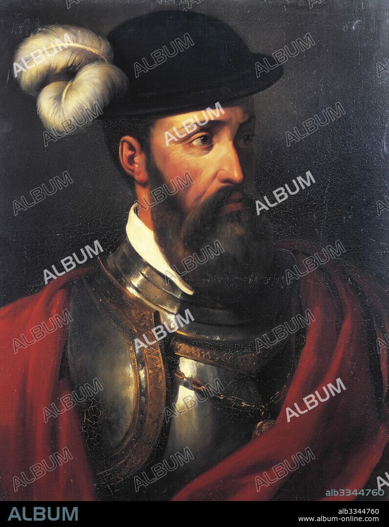 AMABLE-PAUL COUTAN. Portrait of Francisco Pizarro.