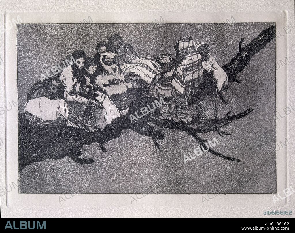 FRANCISCO DE GOYA. LOS DISPARATES O LOS PROVERBIOS (1815-1823) - DISPARATE 3 - DISPARATE RIDICULO - AGUAFUERTE, AGUATINTA Y PUNTA SECA (?) - 358 x 247 mm.