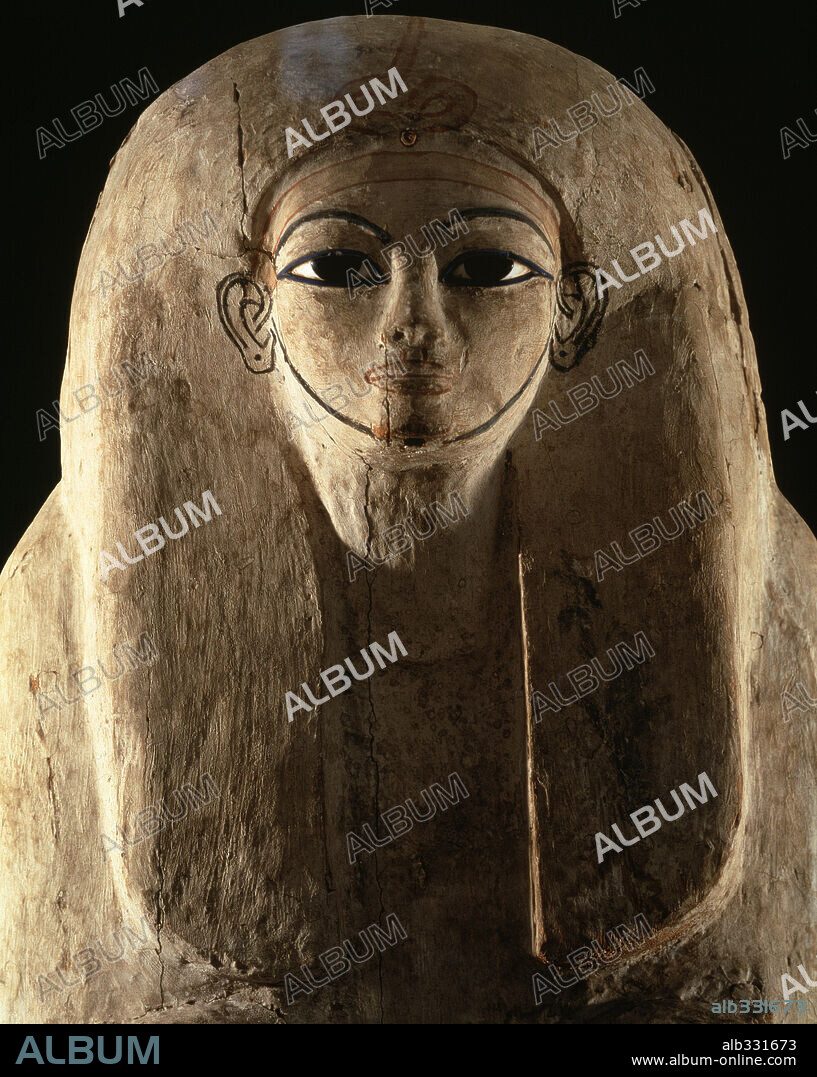 Pharaoh Seti I painted wood sarcophagus 19th dynasty he was military commander.