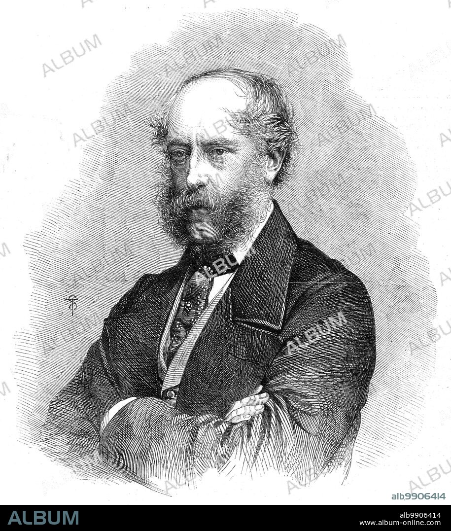 The late Earl of Eglinton and Winton, 1861. Engraving from a photograph by John and Charles Watkins. 'The announcement of the death of Lord Eglinton has created a deep and mournful sensation in the three kingdoms, and especially in Scotland and Ireland...His administration of Irish affairs was characterised by good sense and sound judgment, by an honest and straightforward determination to do his duty to the Irish people regardless of party or religious bias, and by an earnest desire to contribute by all possible means to the material prosperity of the country...In February, 1852, Lord Eglinton was selected for the high office of Lord Lieutenant of Ireland, and in the November of the same year was elected Lord Rector of the Glasgow University. [He] was also Lord Lieutenant of Ayrshire, and Colonel, from 1836 to 1852, of the Ayrshire Militia...It appears that the Earl was engaged during the afternoon of the preceding Tuesday in playing at golf, apparently in robust health. He dined with Mr. Melville and company in the evening at St. Andrews, and exhibited his usual cheerfulness. Before the party separated the Earl was seized with a fit of apoplexy, which at once rendered him unconscious. In that lamentable state he continued until his demise.' From "Illustrated London News", 1861.