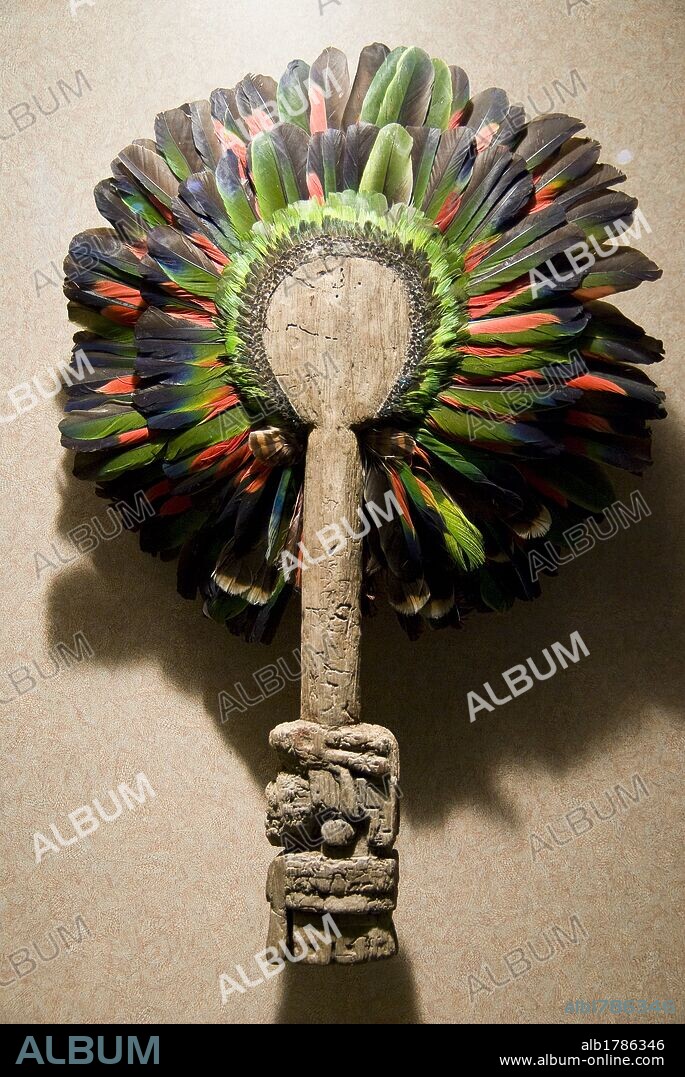Mexico.Mexico city.National Museum of AntHropology.Mexica-Aztec culture. Feather fan.
