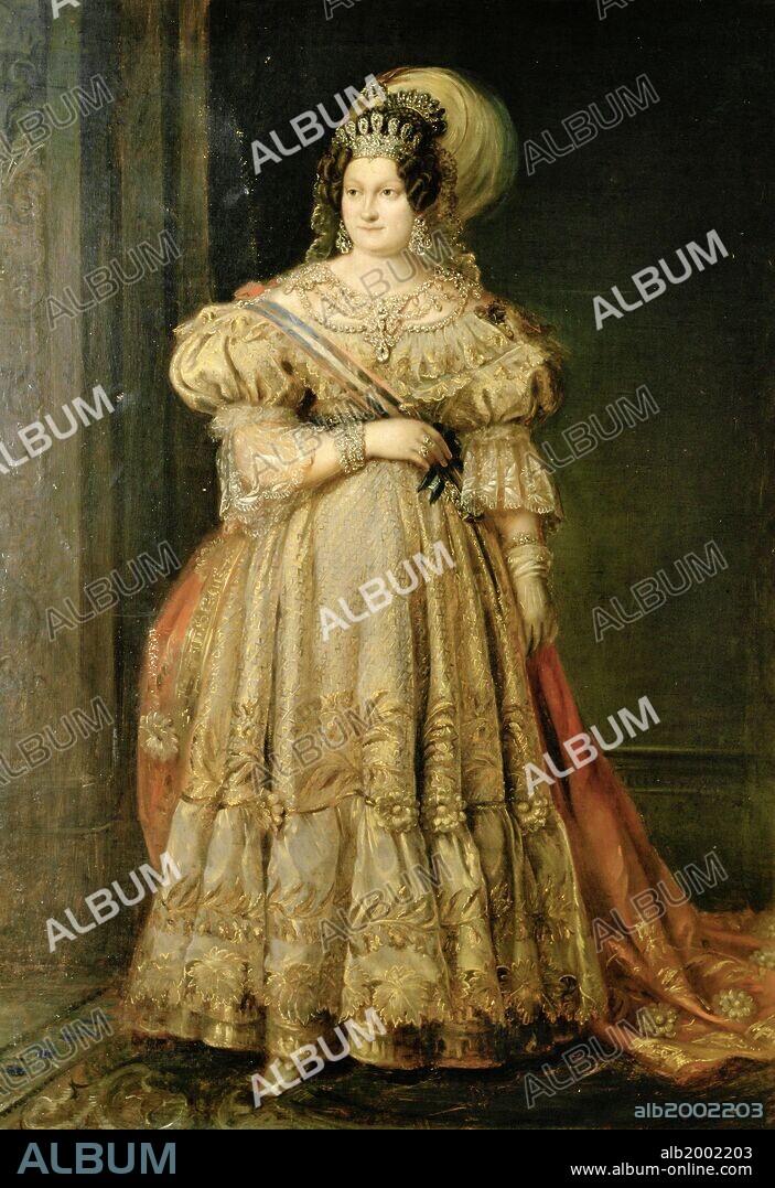 VALENTÍN CARDERERA Y SOLANO. Valentín Carderera / 'María Cristina de Borbón-Dos Sicilias', hacia 1831, Óleo sobre lienzo, 104 x 73 cm.