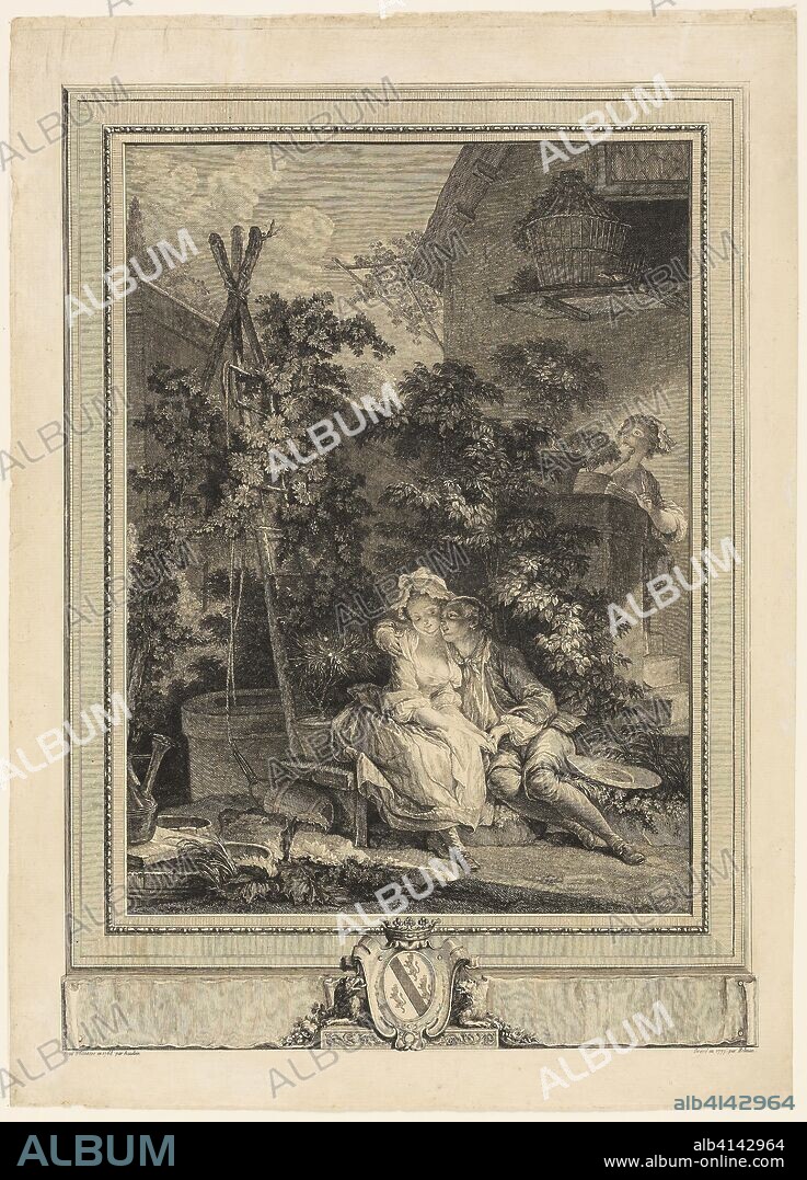 ISIDORE-STANISLAS HELMAN. The Amorous Gardener. Isidor-Stanislas Helman (French, 1743-1806 or 1809); after Pierre Antoine Baudouin (French, 1723-1769). Date: 1777. Dimensions: 304 × 223 mm (image); 432 × 310 mm (sheet). Etching on paper. Origin: France.