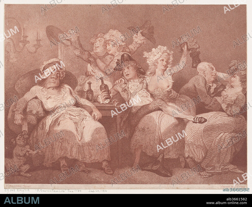 A Sketch from Nature. Artist: After Thomas Rowlandson (British, London 1757-1827 London); William Paulet Carey (Irish, Dublin 1759-1839 Birmingham). Dimensions: Sheet: 12 1/8 in. × 16 in. (30.8 × 40.6 cm). Publisher: John Raphael Smith (British, baptized Derby 1751-1812 Doncaster) , London. Date: January 24, 1784.