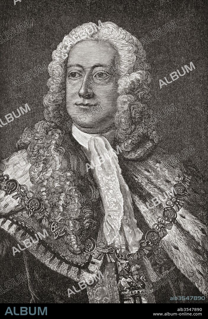 George II ,1683 - 1760. King of Great Britain and Ireland, Duke of Brunswick-Lüneburg, Hanover and Archtreasurer and Prince-elector of the Holy Roman Empire. From A First Book of British History published 1925.