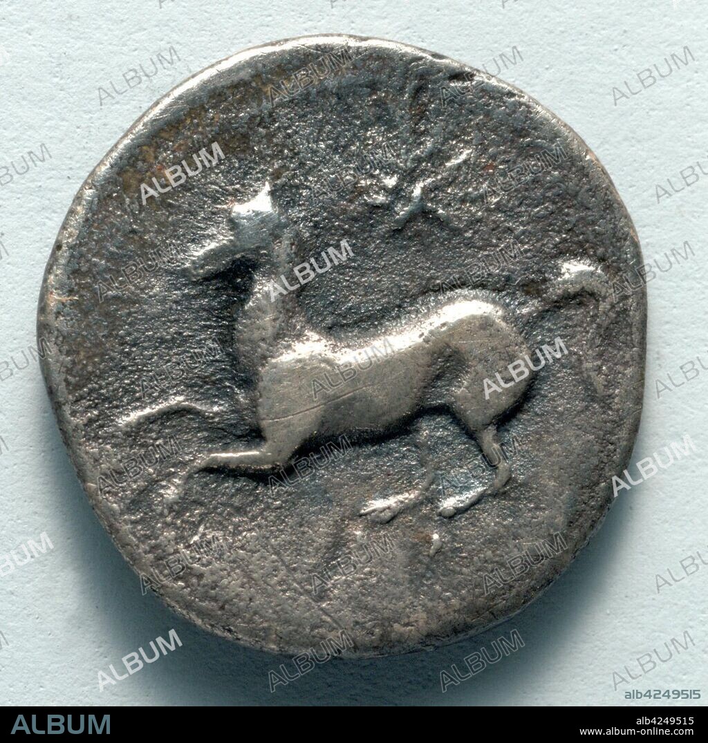 Litrae: Horse (reverse), 357-317 BC. Greece, 4th century BC. Silver; diameter: 1.4 cm (9/16 in.).