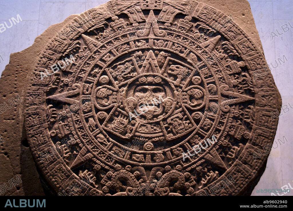 Piedra del Sol. Cultura Azteca. Museo Nacional de antropologia. Estado de Mexico D.F.Mexico.