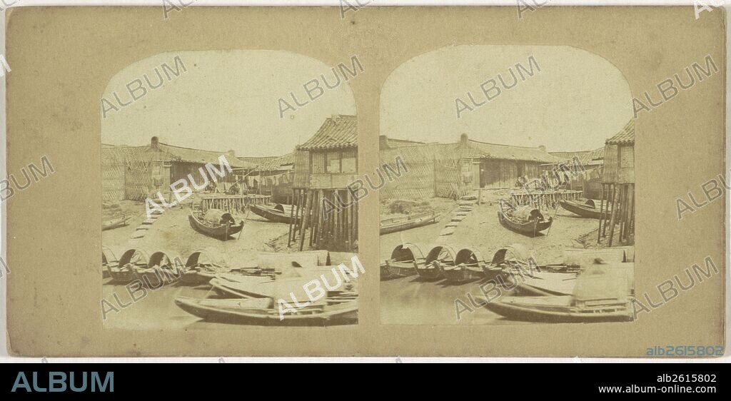 Boats in the bay of Hou-Tschou, China, LG Frères et Cie, 1850 - 1870.