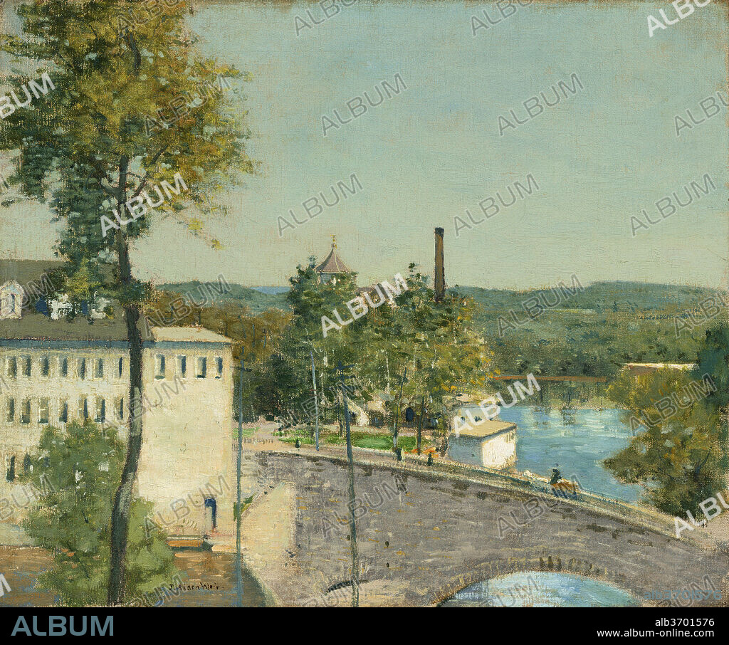JULIAN ALDEN WEIR. U.S. Thread Company Mills, Willimantic, Connecticut. Dated: c. 1893/1897. Dimensions: overall: 50.8 x 60.9 cm (20 x 24 in.)  framed: 75.3 x 85.7 x 8.6 cm (29 5/8 x 33 3/4 x 3 3/8 in.). Medium: oil on canvas.