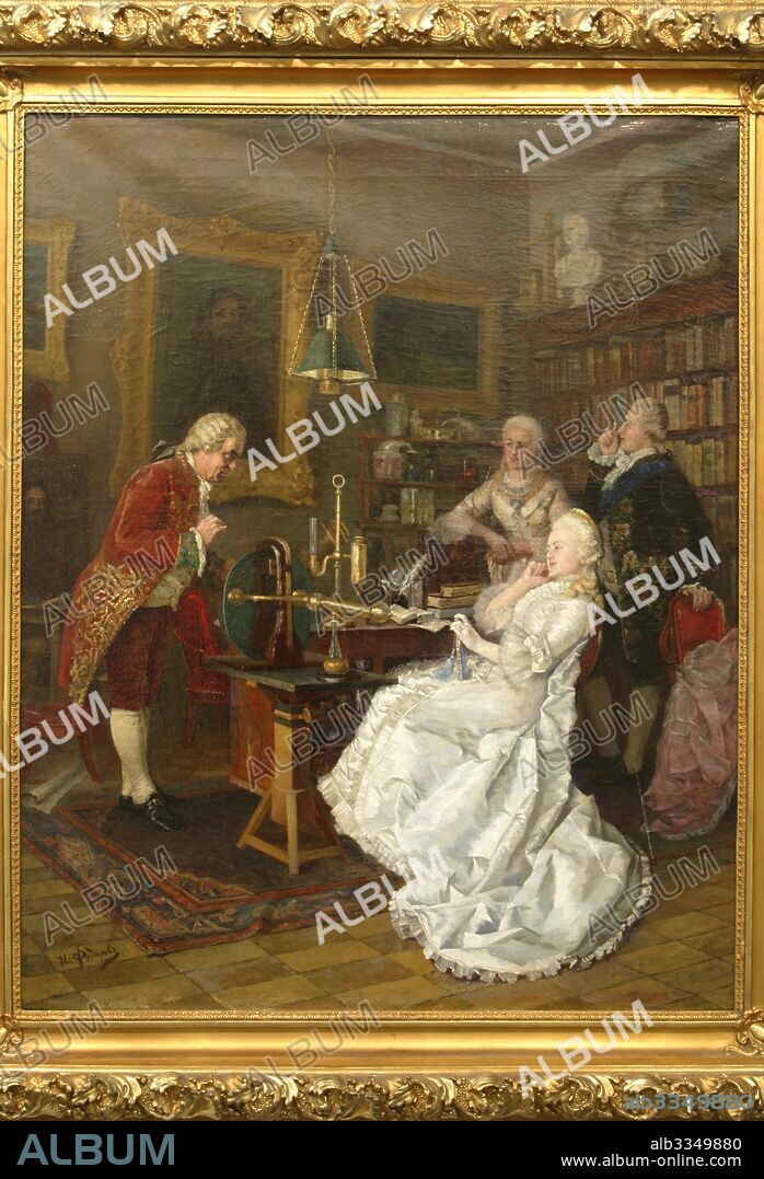 IVAN KUZMICH FYODOROV. Empress Catherine II visiting the scholar Mikhail Lomonosov.