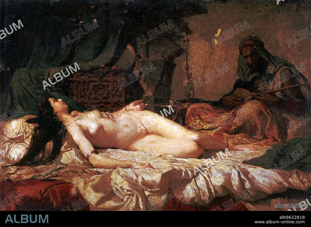 The Odalisque', 1861, oil by Marià Fortuny.