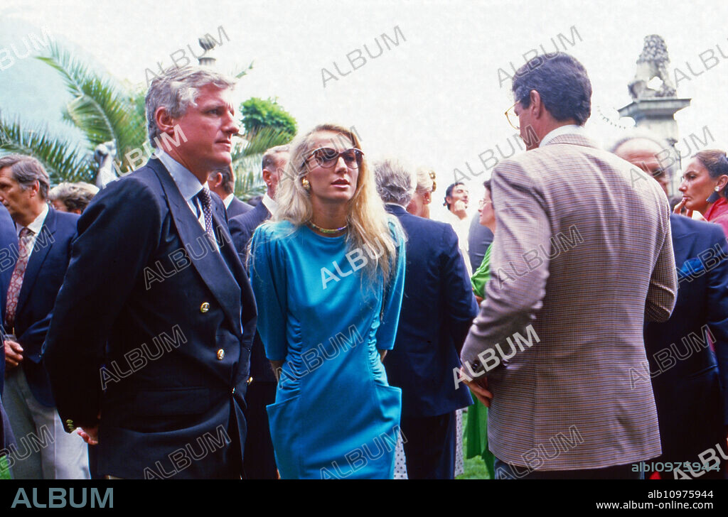 Friedrich Christian Mick Flick with his sister in law Donatella Missikoff, circa 1987.