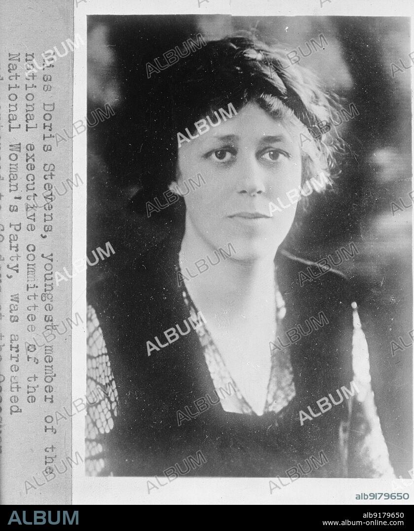 HARRIS & EWING. Woman Suffrage - (Misc. Individual Suffragettes), Miss Doris Stevens, Youngest Member of The National Executive Committee of The National Woman's Party, Was Arrested And Sentenced To 60 Days at The Occoquan ..., 1917.