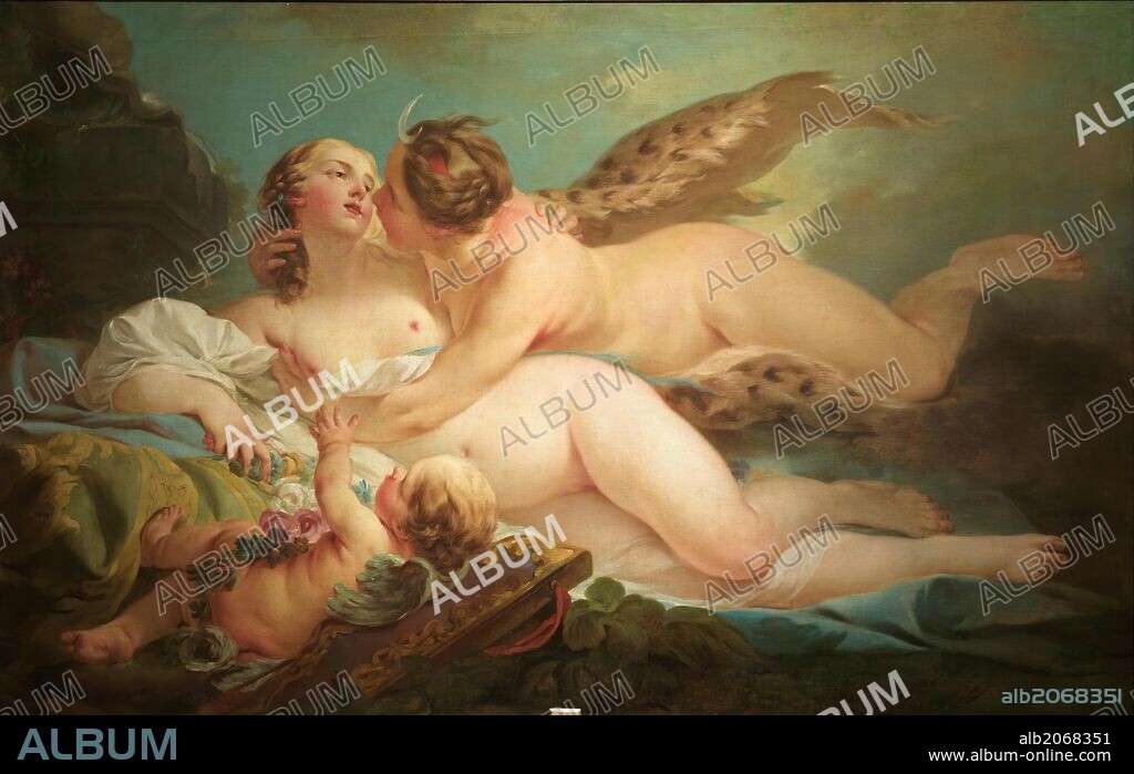 JEAN-BAPTISTE MARIE PIERRE. Jean Baptiste Marie Pierre / 'Diana y Calisto', 1745-1749, Escuela Francesa, Óleo sobre Lienzo, 114 cm x 197 cm, P03217.