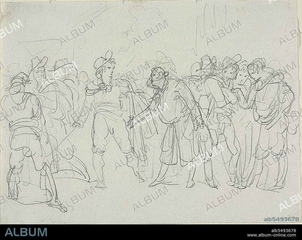 BARTOLOMEO PINELLI. Study for Meo Patacca, c.1823.