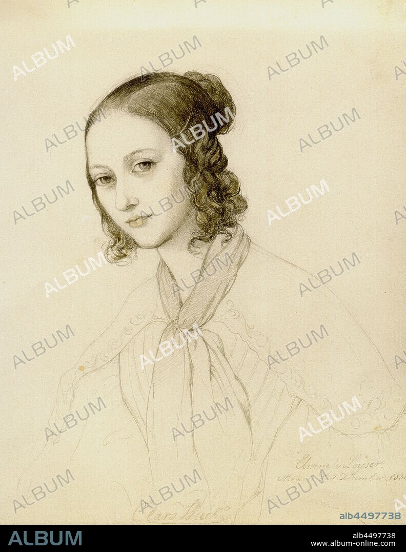 ELWINE VON LEYSER. Portrait of Clara Wieck-Schumann (1819-1896).