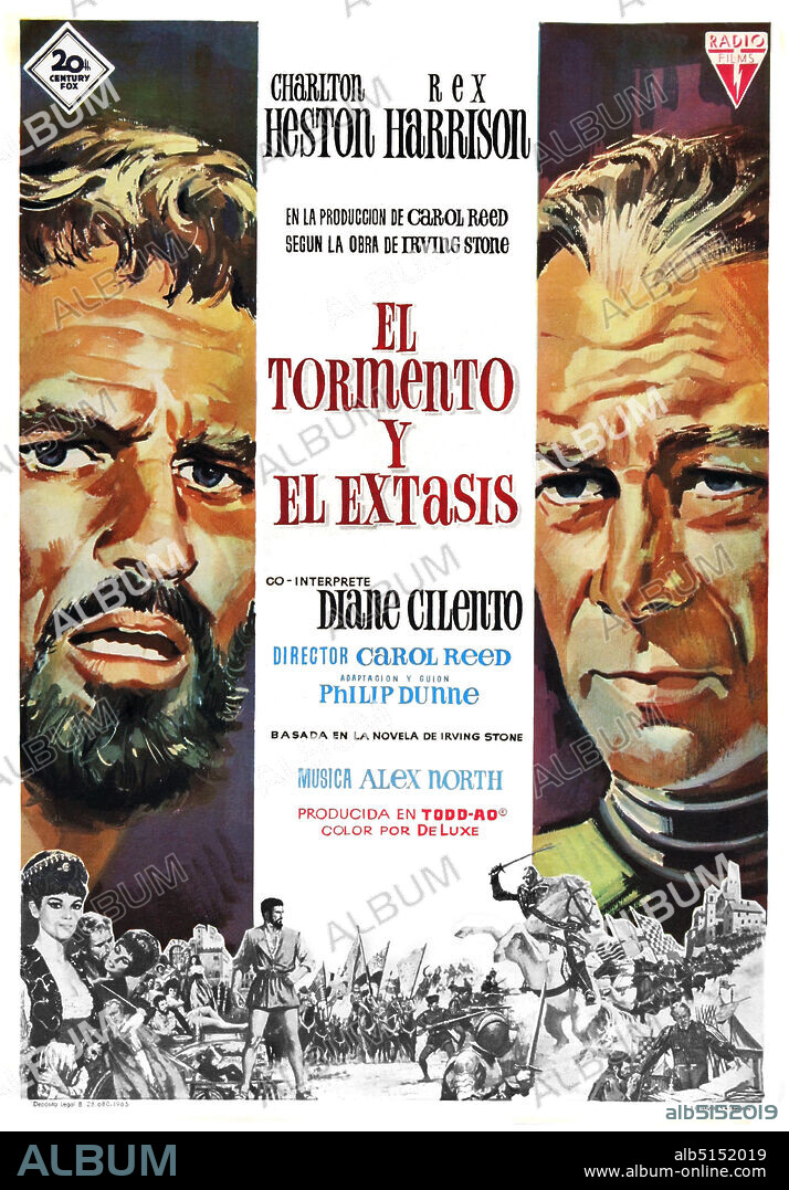 Poster of THE AGONY AND THE ECSTASY, 1965, directed by CAROL REED. Copyright 20TH CENTURY FOX.