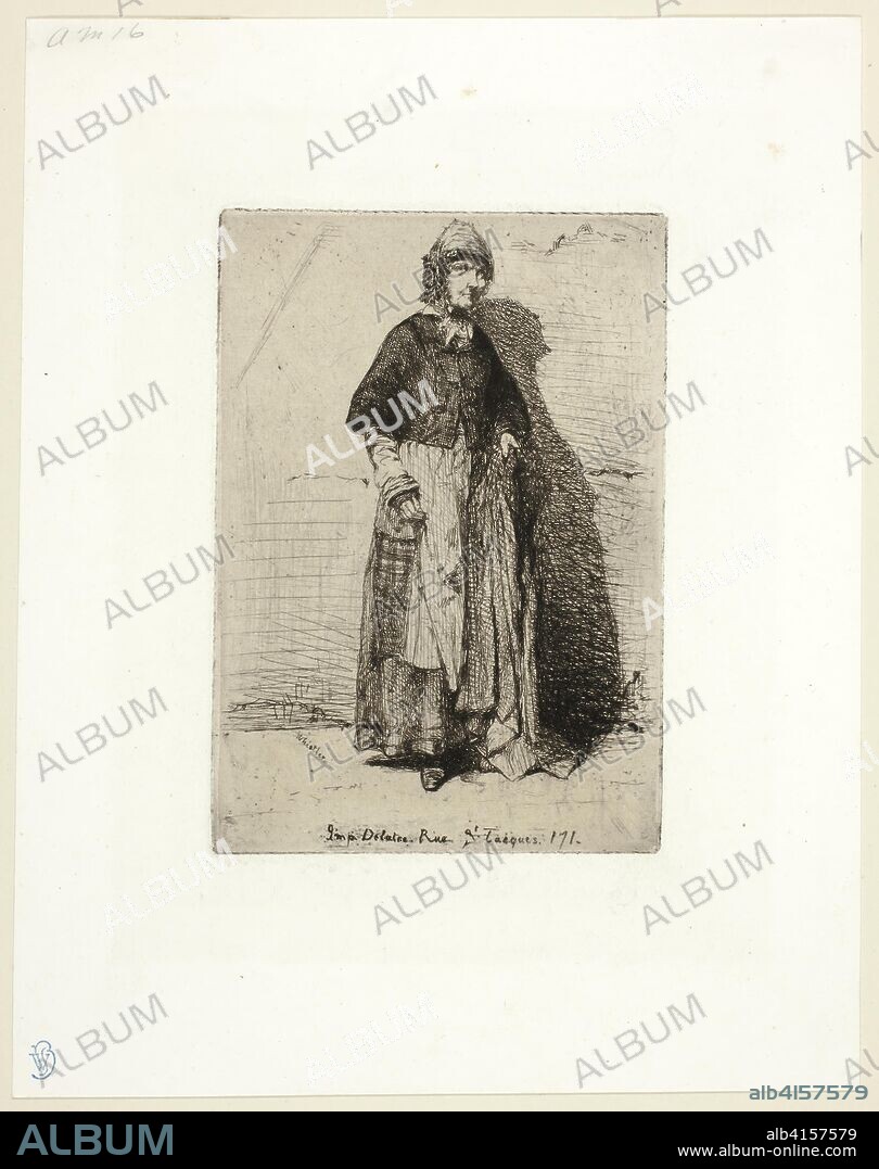 JAMES ABBOTT MCNEILL WHISTLER. La Mère Gérard. James McNeill Whistler; American, 1834-1903. Date: 1858. Dimensions: 128 x 89 mm (plate); 215 x 169 mm (sheet). Etching in black ink on off-white China paper laid down on white wove paper (chine collé). Origin: United States.