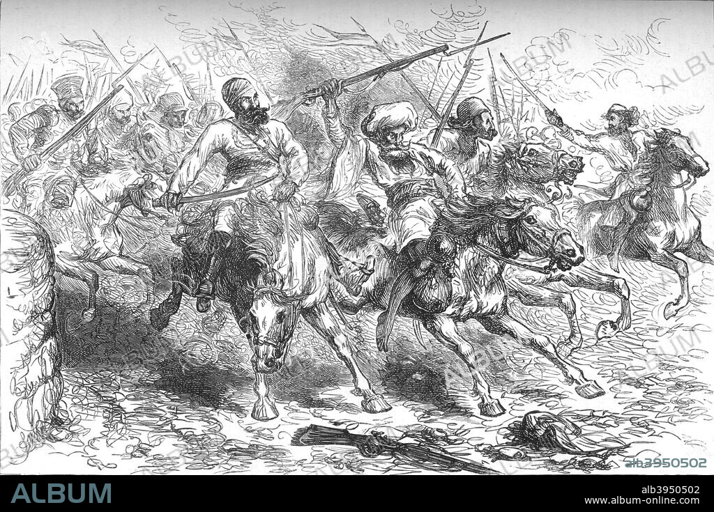 'Mutineers Advancing on Delhi', c1880. Episode of the Anglo-Persian War (1856-1857). From British Battles on Land and Sea, Vol. III, by James Grant. [Cassell Petter & Galpin, London, Paris & New York, c1880].