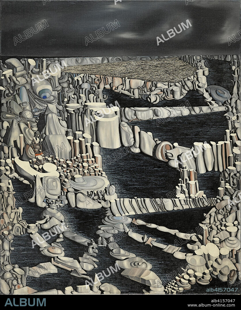 Yves Tanguy (París, 1900 -Woodbury, 1955). Números imaginarios (1954). Óleo sobre lienzo. 99 x 80 cm.
