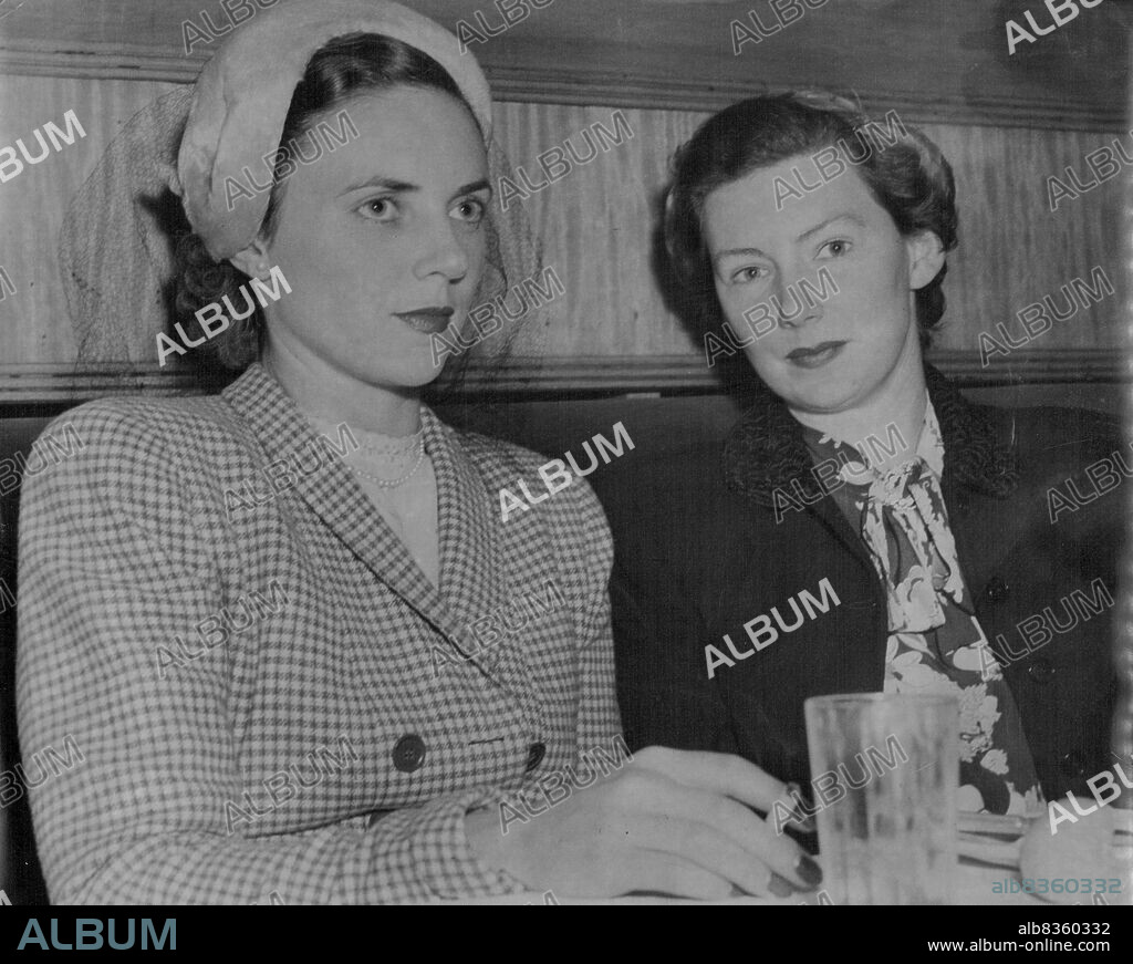 Mrs. A. W. Stewart, of Edgecliff, formerly Sandra Baillieu, of Melbourne, lunched at Romano's yesterday with Mrs. Roger Vestey, of Melbourne. The letter is spending two of three months in Sydney before going to England with her husband. October 13, 1950.