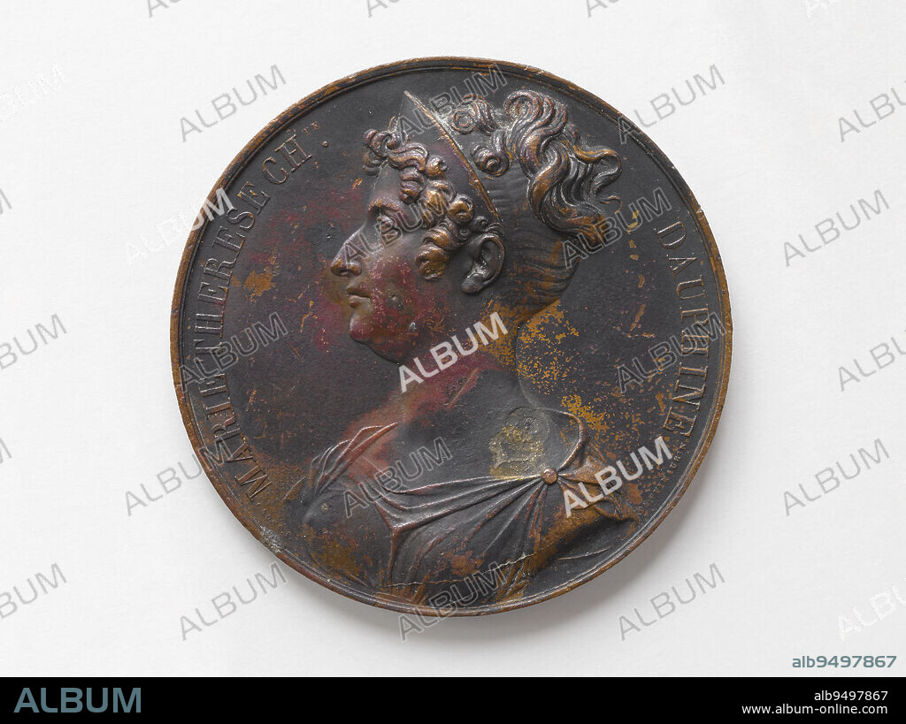 Marie-Thérèse-Charlotte, Duchess of Angoulême, known as Madame Royale (1778-1851), Caqué, Armand-Auguste, Numismatics, Medal, Dimensions - Work: Diameter: 5.1 cm, Weight (type dimension): 42.19 g.