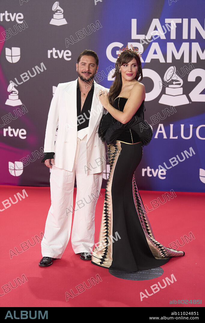 Manuel Carrasco, Almudena Navalon attends the red carpet during the 24th Annual Latin GRAMMY Awards at FIBES on November 16, 2023 in Seville, Spain.