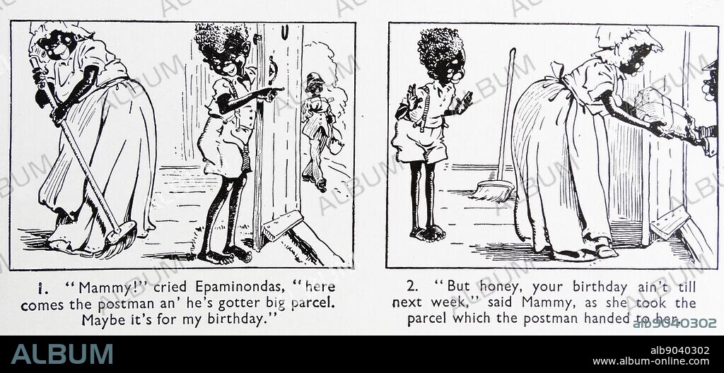 Epaminondas and his Auntie ' series of books for young children written by Sara Cone Bryant and illustrated by Inez Hogan. published in 1907. The Epaminondas character is a young black boy, and the stories are based on folk tales from the Southern states of the U.S. illustrated with stereotypes of African-Americans, the Epaminondas books have been criticised as having racist overtones and stereotypes.
