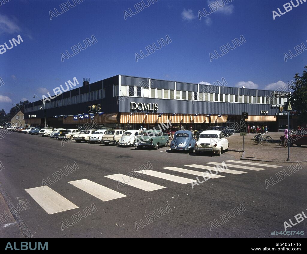 Domus department store, Sweden, 1970s. An example of typical Swedish urban architecture of the 1970s. Domus stores, owned by the Cooperative Federation (KF), were built after the same design in all the towns and larger villages in Sweden.