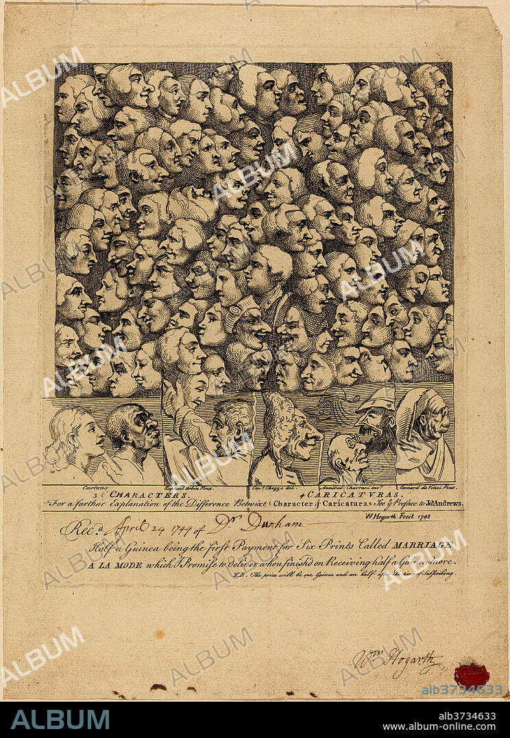 WILLIAM HOGARTH. Characters and Caricaturas. Dated: 1743. Medium: etching.
